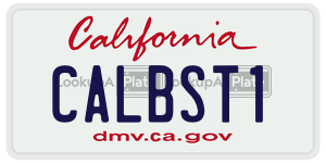 CALBST1 license plate in California