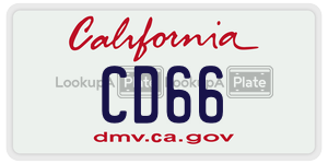CD66 license plate in California
