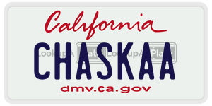 CHASKAA license plate in California