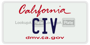 CIV license plate in California