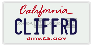 CLIFFRD license plate in California