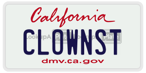 CLOWNST license plate in California
