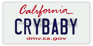 CRYBABY  license plate in CA