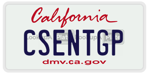CSENTGP license plate in California