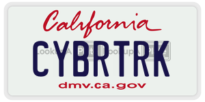 CYBRTRK license plate in California