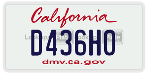 D436H0 license plate in California