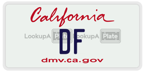 DF license plate in California