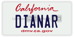 DIANAR license plate in California
