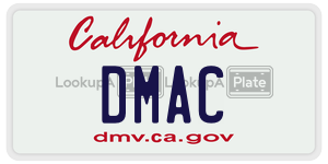 DMAC license plate in California