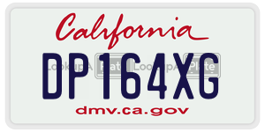 DP164XG  license plate in CA