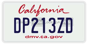 DP213ZD license plate in California