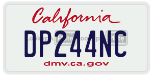 DP244NC license plate in California