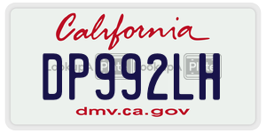 DP992LH license plate in California