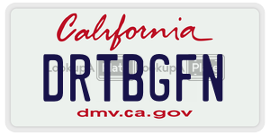 DRTBGFN license plate in California