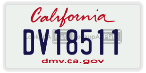 DV18511  license plate in CA