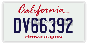 DV66392  license plate in CA
