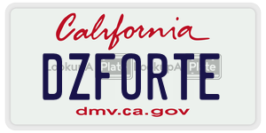 DZFORTE license plate in California