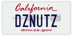 DZNUTZ license plate in California