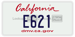 E621 license plate in California