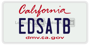 EDSATB license plate in California
