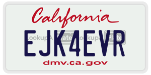 EJK4EVR license plate in California