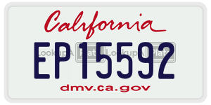 EP15592 license plate in California