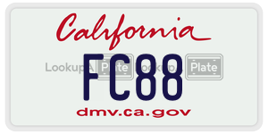 FC88 license plate in California
