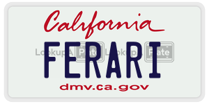 FERARI license plate in California