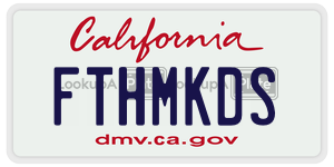 FTHMKDS license plate in California