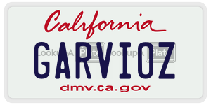 GARVIOZ license plate in California