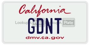 GDNT  license plate in CA
