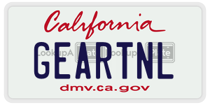 GEARTNL  license plate in CA