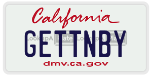 GETTNBY license plate in California