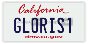 GLORIS1 license plate in California