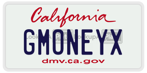 GMONEYX  license plate in CA