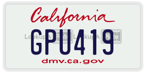 GPU419  license plate in CA