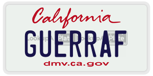 GUERRAF license plate in California