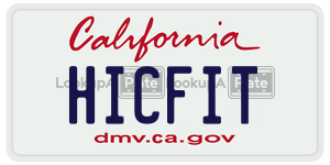 HICFIT  license plate in CA