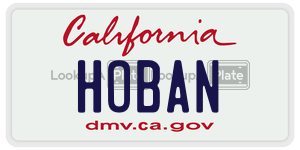 HOBAN  license plate in CA