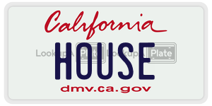 HOUSE  license plate in CA