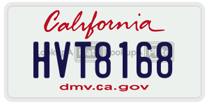 HVT8168  license plate in CA