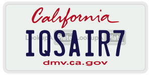 IQSAIR7 license plate in California