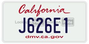 J626E1 license plate in California
