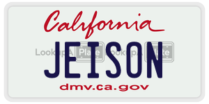 JEISON  license plate in CA