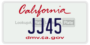 JJ45 license plate in California
