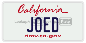 JOED license plate in California
