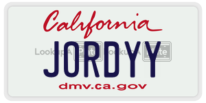 JORDYY  license plate in CA
