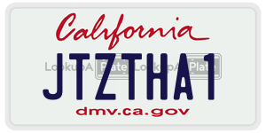 JTZTHA1 license plate in California