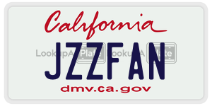 JZZFAN license plate in California