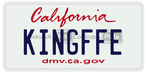 KINGFFE license plate in California